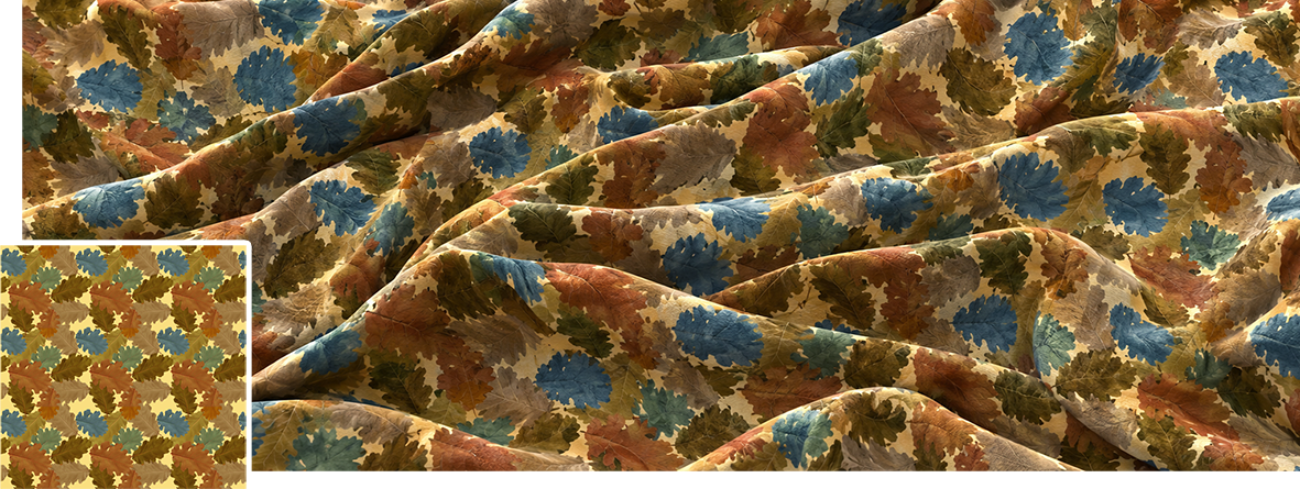 textile feuilles